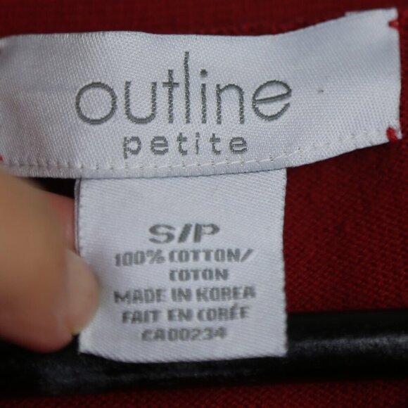 Vintage Y2K Outline Petite Vibrant Red Button Down Cardigan Size Small - Picture 4 of 5